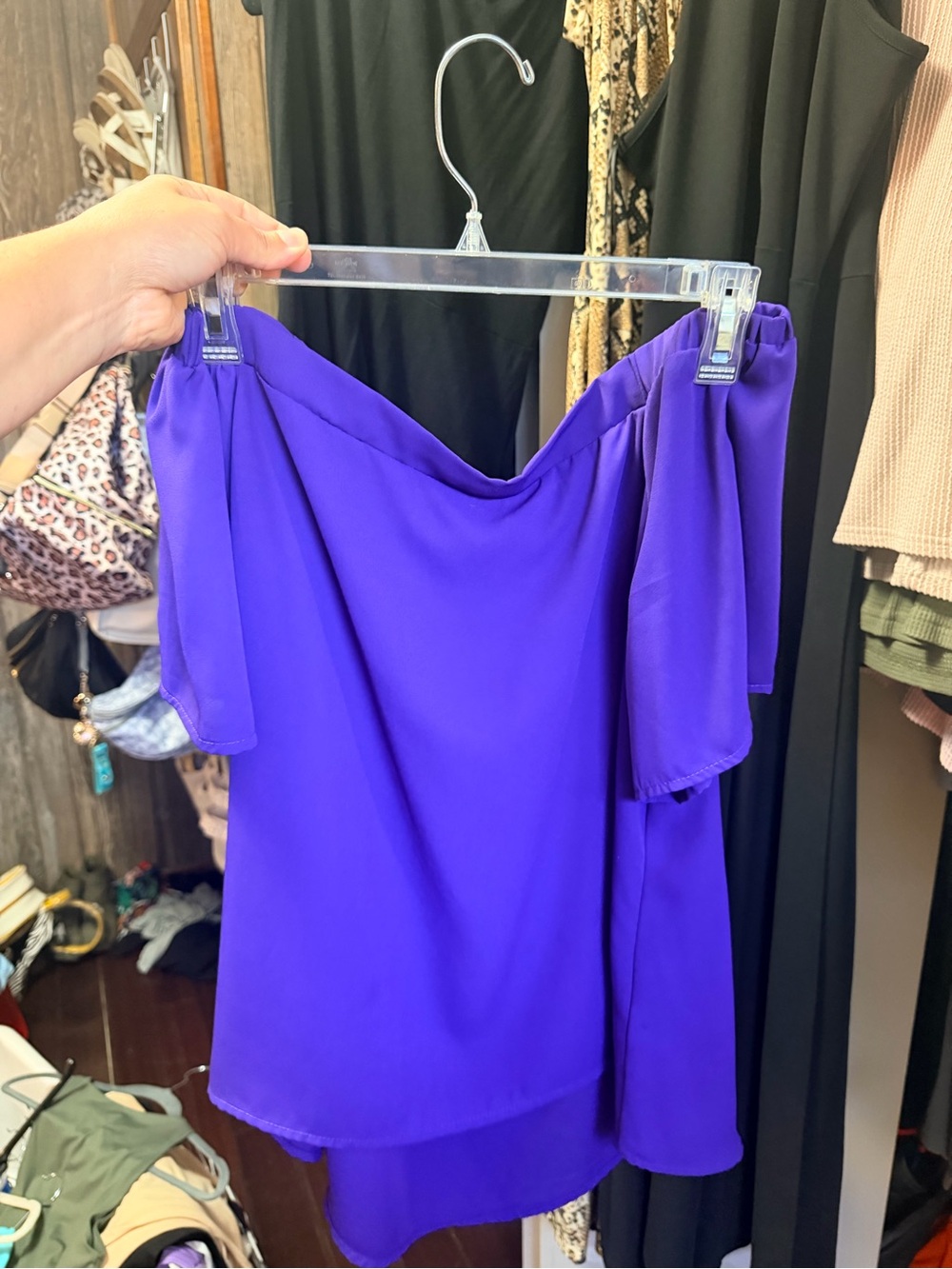 Women's Off Shoulder Purple Blouse